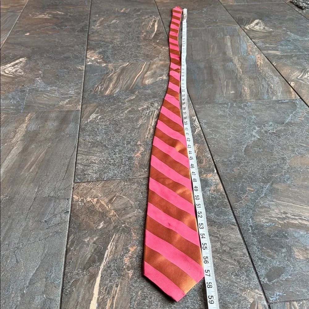 TED BAKER LONDON BURNT ORANGE/RED STRIPED DESIGNER TIE  - 100% IMPORTED SILK